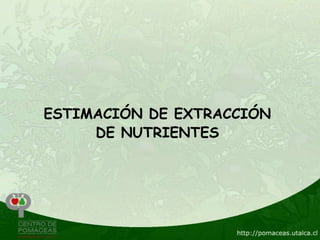 ESTIMACIÓN DE EXTRACCIÓN
     DE NUTRIENTES
 