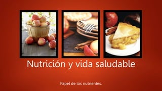 Nutrición y vida saludable
Papel de los nutrientes.
 