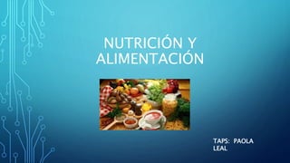 NUTRICIÓN Y
ALIMENTACIÓN
TAPS: PAOLA
LEAL
 
