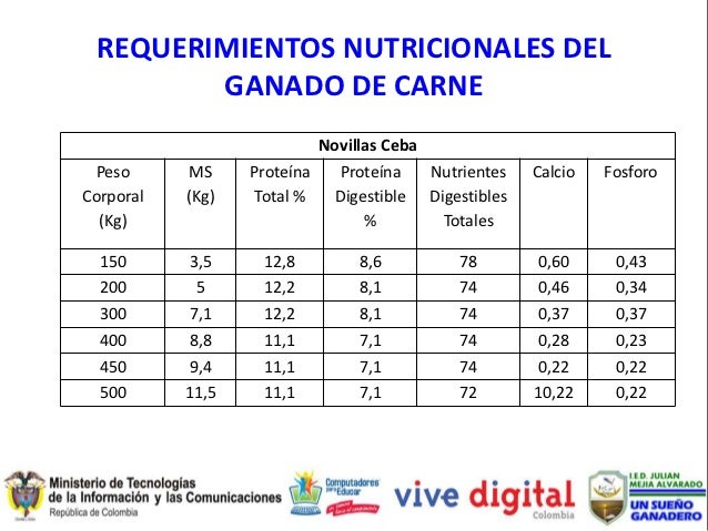 Tablas De Requerimientos Nutricionales Nrc Bovinos www.slideshare.net