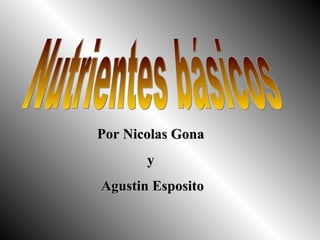 Nutrientes básicos Por Nicolas Gona y Agustin Esposito 