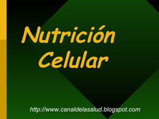Nutrición  Celular http://www.canaldelasalud.blogspot.com 