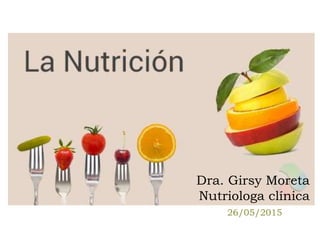 Dra. Girsy Moreta
Nutriologa clínica
26/05/2015
 