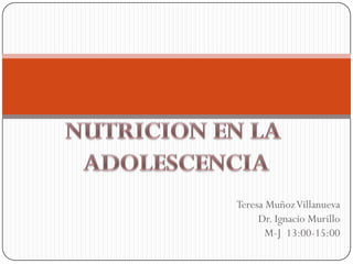 Teresa Muñoz Villanueva
Dr. Ignacio Murillo
M-J 13:00-15:00

 