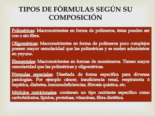 TIPOS DE FÓRMULAS SEGÚN SU
COMPOSICIÓN
 