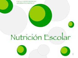 Nutrición Escolar FACULTAD DE MEDICINA INFORMATICA MEDICA 