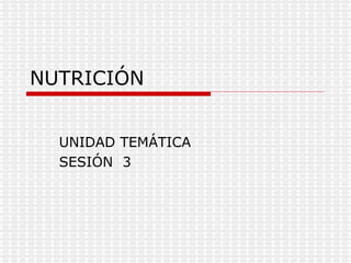 NUTRICIÓN UNIDAD TEMÁTICA SESIÓN  3 