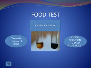 Food Test Rp Nutrient content in food | PPTX