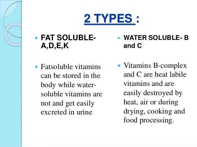 (A)Fat Soluble
VITAMIN SOURCE FUNCTION
S
DEFICIENC
Y
DAILY
REQUIREME
NT
TOXICITY
VITAMIN
-A
(retinol,
Î²-carotene)
Fish liv...
