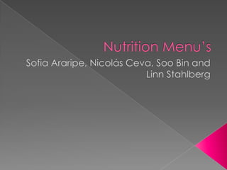 NutritionMenu’s Sofia Araripe, Nicolás Ceva, SooBin andLinnStahlberg 