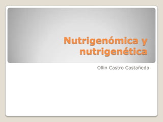 Nutrigenómica y
nutrigenética
Ollin Castro Castañeda
 