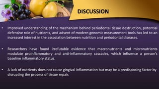 Nutrigenomics: Perio-nutrition interrelationship