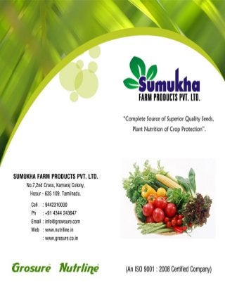 Sumukha Farm Products Pvt Ltd., Hosur, Vegetables Seeds & Fertilizers