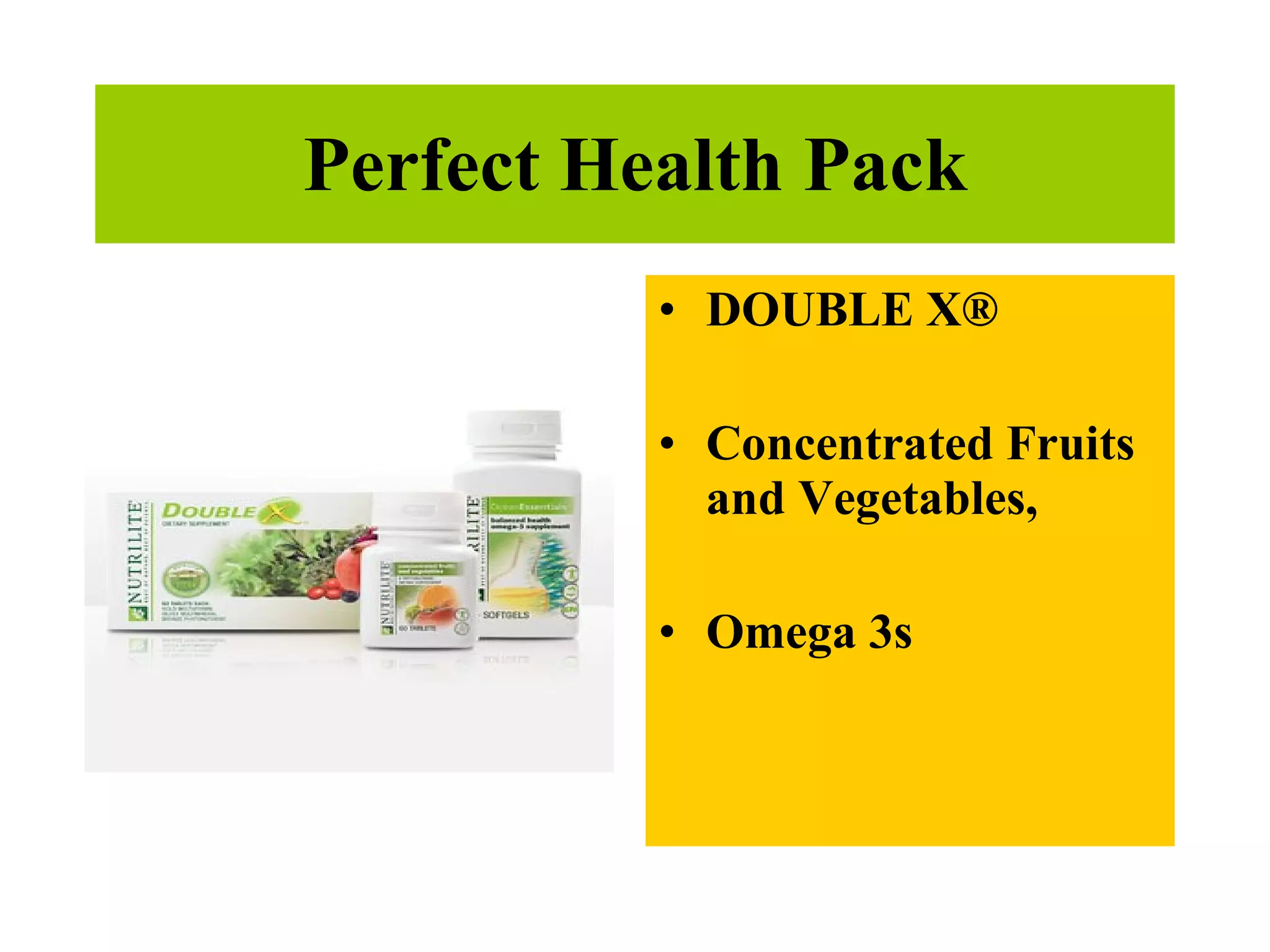 Perfect Health Pack DOUBLE X® Concentrated Fruits and Vegetables,  Omega 3s 