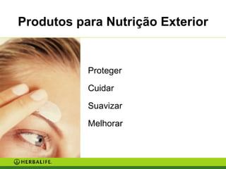 Produtos para Nutrição Exterior Proteger Cuidar Suavizar Melhorar 