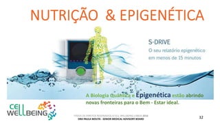 TODOS OS DIREITOS RESERVADOS A CELL WELLBEING LISBOA 2016
DRA PAULA MOUTA - SENIOR MEDICAL ADVISORY BOARD 32
A Biologia Quântica e Epigenética estão abrindo
novas fronteiras para o Bem - Estar ideal.
 