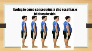 Evolução como consequência das escolhas e
hábitos de vida.
 