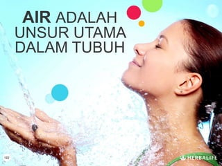 122
AIR ADALAH
UNSUR UTAMA
DALAM TUBUH
 