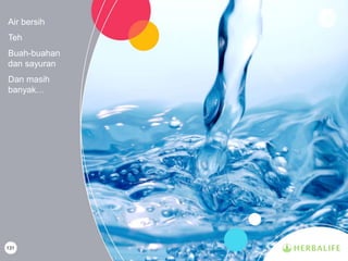 131
Air bersih
Teh
Buah-buahan
dan sayuran
Dan masih
banyak…
 