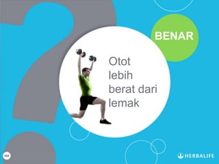 164
Otot
lebih
berat dari
lemak
BENAR
 