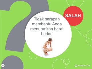 38
Tidak sarapan
membantu Anda
menurunkan berat
badan
SALAH
 