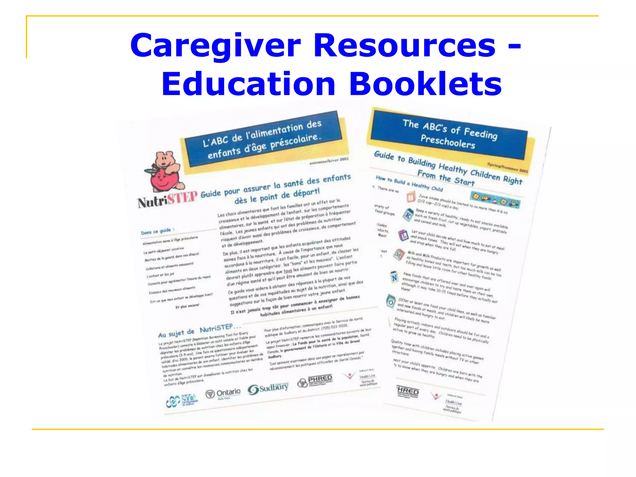Caregiver Resources -  Education Booklets 