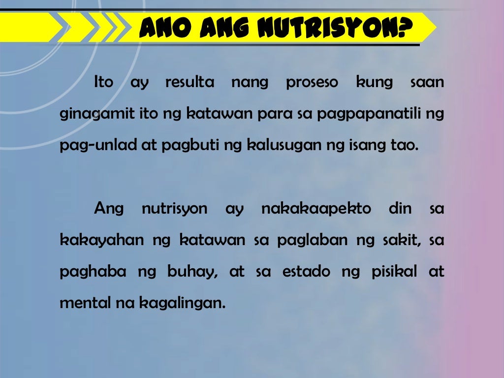 Nutrition ppt sample