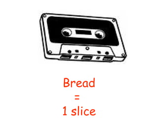 Bread
   =
1 slice
 