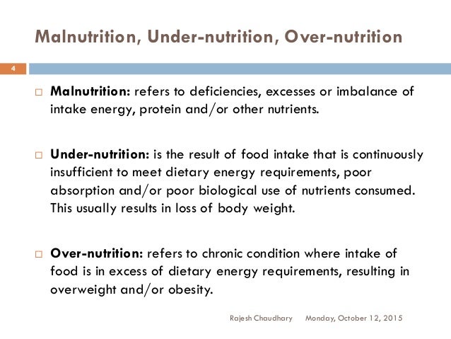 What is undernutrition?