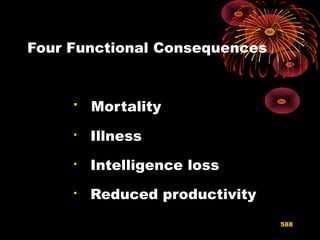 Four Functional Consequences

Mortality

Illness

Intelligence loss

Reduced productivity
588
 
