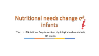 Effects o of Nutritional Requirement on physiological and mental sate
Of infants
 