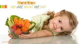 Nutrition
WE ARE WHAT WE EAT
Sara Almheiri
 