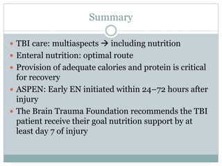 Nutrition and Traumatic Brain Injury 