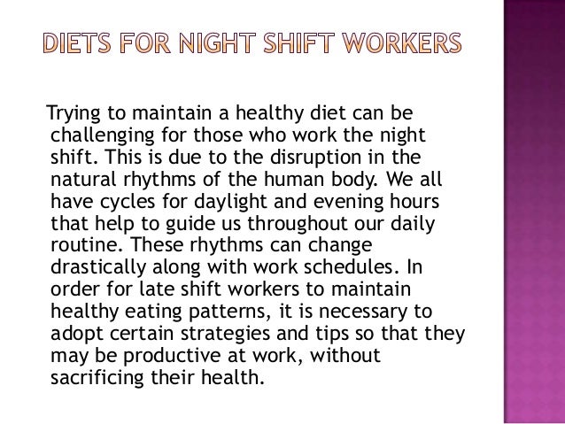 Diet Chart For Night Shift Employees