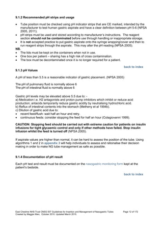 Nutrition management of enteral feeding - guidelines and procedures ...
