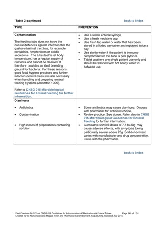 Nutrition management of enteral feeding - guidelines and procedures ...