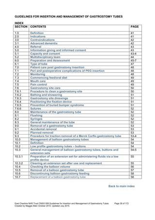 Nutrition management of enteral feeding - guidelines and procedures ...