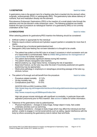Nutrition management of enteral feeding - guidelines and procedures ...