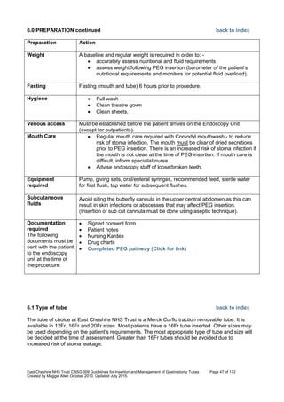 Nutrition management of enteral feeding - guidelines and procedures ...