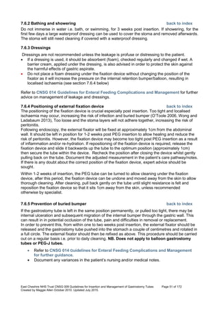 Nutrition management of enteral feeding - guidelines and procedures ...