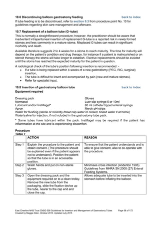 Nutrition management of enteral feeding - guidelines and procedures ...