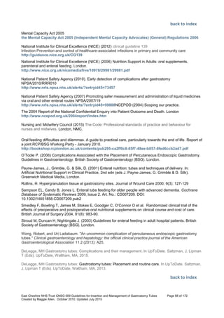 Nutrition management of enteral feeding - guidelines and procedures ...