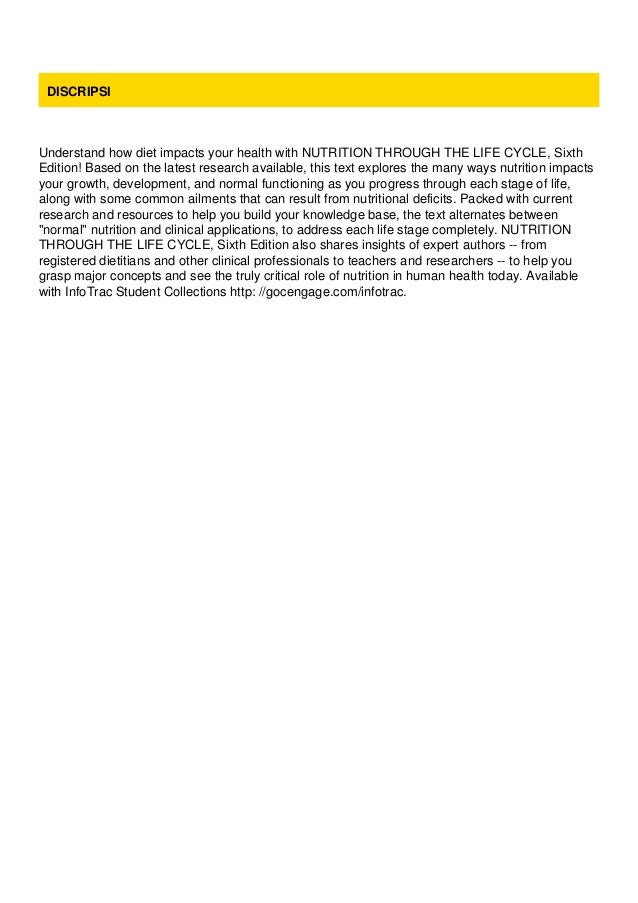 Pdf Nutrition Through The Life Cycle Kindle Pdf Nutrition Through The Life Cycle Kindle