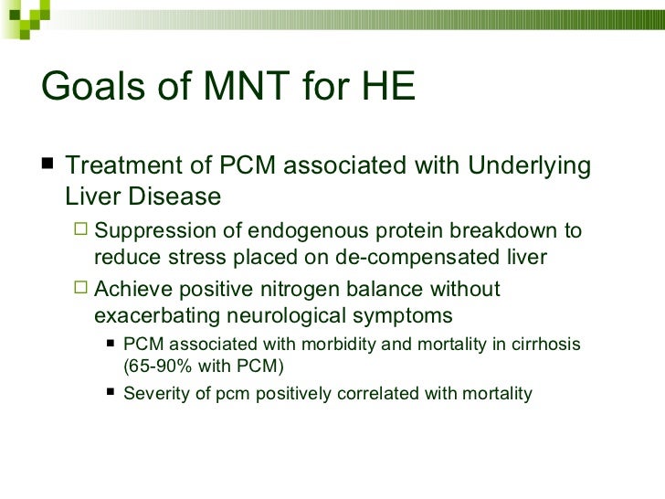 Nutritional Management Of Hepatic Encephalopathy