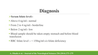 Folate Rbc Normal Levels Nutritional and toxic myelopathies | PPTX