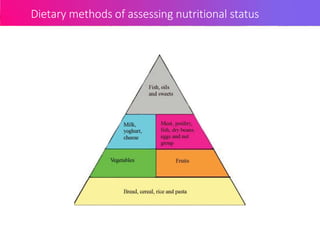 Dietary methods of assessing nutritional status
 