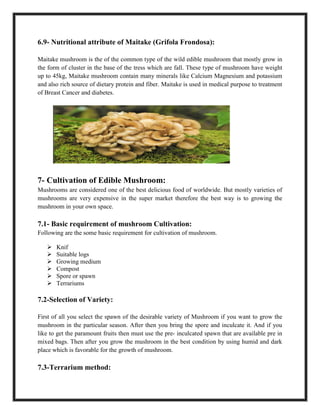 Nutritional attributes of edible mushroom | PDF