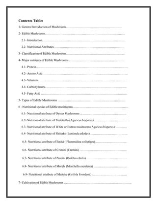 Nutritional attributes of edible mushroom | PDF