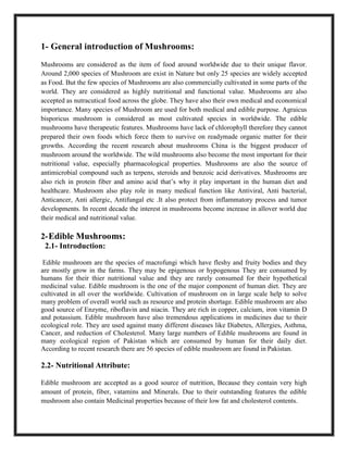 Nutritional attributes of edible mushroom | PDF