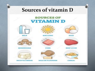 Sources of vitamin D
 